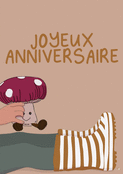 Joyeux anniversaire avec un champignon amusant